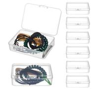 WEBEEDY 8 PCS Mini PP Plastic Storage Box with Lid, Hair Tie Organizer Small Clear PP Organizer Rectangle Storage Container for Candy Pill and Tiny Jewelry Home Offices Travel Organizers,9.5×6.5×2.5cm
