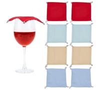WEBEEDY 8 PCS Wine Glass Covers to Keep Bugs & Winged 4 Colors Weighted Breathable Portable Drink Tops with Flower Leaves Charms Outdoor Reusable Drink Protect Cover for Restaurant Picnic