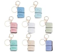 WEBEEDY 8 Styles Tiny Notebook Refillable Mini Pocket Journal Leather Cover Small Notebook for Travelers Students Christmas Birthday Party Graduation Gift Decoration Accessories (3.2x5cm)