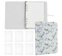 WEBEEDY A5 6-Ring Binder Flower Embroidery Notebook Refillable Journal Gifts for Women, Floral Embroidered Pocket Binders Book Blank with Zipper Pocket for Women Office Supplies (16.5x22.7cm, Unlined)
