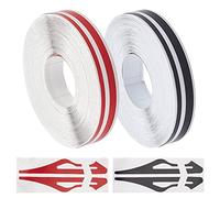 WEBEEDY Auto Pinstripe Tape Pin Striping Decals, Waterproof Pin Stripe Tape Emblems Trim, Car Body Decal Sticker, Home Decorations, 2 Rolls 980x1.2cm (Black, Red)