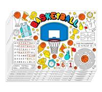 WEBEEDY Basketball Theme Colouring Table Cloth DIY Coloring Sports Activity Placemats Paper DIY Colour Your Own Paper Mats Restaurant Decoration for Birthday Christmas Party Supplies Gift, 40x28 cm