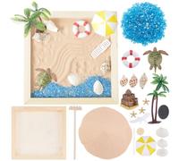 WEBEEDY Beach Zen Garden Kit for Office,Desktop Mini Zen Garden with Sand Artificial Tree Rocks & Accessories,Sand Art DIY Kit Meditation Decoration Gifts for Women Men,Square