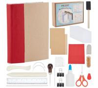 WEBEEDY Beginner Bookbinding Kit 64 Pcs DIY Basic Bookbinding Kit with Instruction for Beginners,Complete Bookbinding Tools for DIY Bookbinding Sewing Supplies Birthday Craft Gift,4X6"/10X15cm(A6)