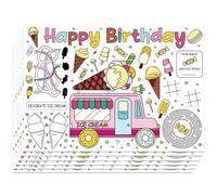 WEBEEDY Birthday Coloring Paper Placemats 30 Pcs Birthday Party Coloring Activity Sheets Dining Table Mats for Home Kitchen Table Decoration Holiday Party Activities, 40x28 cm