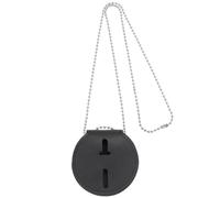 WEBEEDY Black Police Badge Holder with Metal Clip, Round Universal Sheriff Badge Holder with Belt Clip and Bead Chain Necklace, Standard Issue Leather Shield Case for Law Enforcement Gift