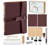 WEBEEDY Bookbinding Kit DIY Writing Journal Notebook Hardcover Notebooks Vintage Journal Unlined Paper Book Making Kit for Women and Men Work Note Taking Diary,10X15(A6) cm Burgundy