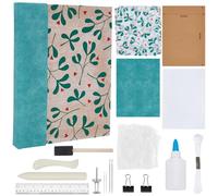WEBEEDY Bookbinding Kit for Beginners DIY Deluxe Flower Journal Book Binding Tools Materials and Guide Complete Bookbinding Supplies with Book Cloth, Needles, Paper, Tools, Back to School Supplies