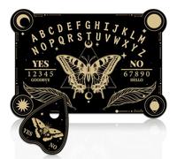 WEBEEDY Butterfly Wood Spirit Board with Planchette Pendulum Board Dowsing Divination Tools Wooden Talking Spirit Boards for Family Party Metaphysical Message Decor Gift, 30x21 cm