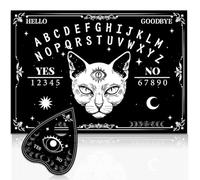 WEBEEDY Cat Spirit Board with Planchette, Third Eye Cat Wood Divination Board Sun and Moon Pendulum Boards Metaphysical Message Talking Boards Decision Maker Pendulum Party Witchcraft Supplies Gift