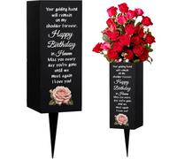 WEBEEDY Cemetery Grave Vase with Spike, Heavenly Birthday 1pc Memorial Vase
