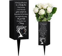 WEBEEDY Cemetery Vases for Graves with Spikes Grave Flower Holders Sympathy Gifts for Loss of Loved One Cardinals and Tree Pattern Metal Memorial Vases Graveyard Remembrance Decorations,8x20 cm