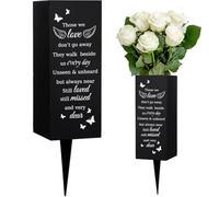 WEBEEDY Cemetery Vases for Graves with Spikes, Memorial Sympathy Gift, 1pc