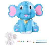 WEBEEDY Ceramic Elephant Coin Bank Painting Kit Unpainted White Ceramic Elephant for Adults Beginners Paint Your Own Pottery Coin Saving Box with Paint and Brushes Fun Activity Home Decor