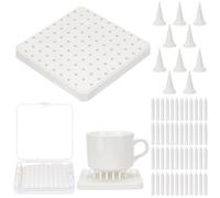 WEBEEDY Ceramic Firing Mat with About 60 Reusable Ceramic Kiln Support Stilts, 10 Pyramid Nails High Temperature Refractory Tools for Home Studio Clay Art Projects Christmas Birthday Gifts Decoration