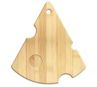 WEBEEDY Cheese Shaped Wood Cutting Board for Kitchen, Decorative Bamboo Charcuterie Serving Board with Hanging Hole for Cheese Fruit Birthday Housewarming Gift, 34x25x1.5 cm