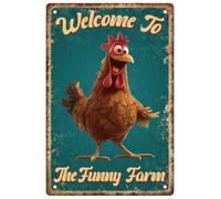 WEBEEDY Chicken Coop Signs for Farm Funny Chicken Metal Tin Sign Farm Tin Sign Decor Tinplate Print Poster for Home Yard Coffee Shop Wall Decorations,20 x 30cm/ 8x12 Inches
