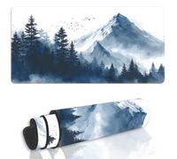 WEBEEDY Cloud Forest Large Desk Mat for Keyboard and Mouse, Mountain Pattern Big Desktop Mousepad with Stitched Edges for PC Computer Laptop Work Home Office Decor, 80x40 cm