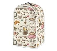 WEBEEDY Coffee Print Blender Dust Cover with Handle, Compatible Small Kitchen Appliance Covers Dustproof Stain Resistant Stand Mixer Blender Protector for Coffee Machine Juice Machine, 18.5x24x40.5cm