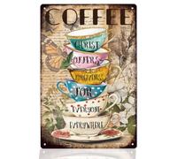 WEBEEDY Coffee Sign Metal Tin Sign, Christ Offers Forgiveness for Everyone Everywhere Sign Coffee Wall Decor Wall Plaque for Coffee Bar Shop Pub Decor Gift for Coffee Lover, 20x30cm
