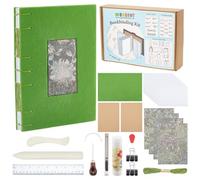 WEBEEDY Coptic Stitch Bookbinding Kit Green Bookbinding Starter Kit DIY Writing Journal Set Bookbinding Supplies for Adults Beginners Work Note Taking Travel Business Personal Diary,15X21cm(A5)