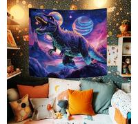 WEBEEDY Dinosaur Tapestry Background Cloth Dinosaur Photo Backdrop Poster Tapestry Ancient Animal Dino Forest Tapestries Wall Hanging Tapestry for Photography Living Room Decor,130x150cm/4.27x4.92ft