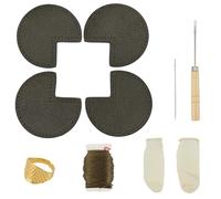 WEBEEDY DIY Bag Corner Repair Set Bag Corner Fix Protector Tools Set for Beginners and Professionals Leather Craft Sewing Kit with Bag Corner Patch,Cone,Needle,Thread and Finger Cots,Craft DIY(Green)