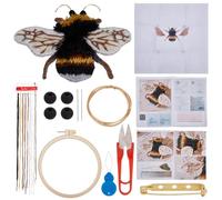 WEBEEDY DIY Bee Embroidery Kit 3D Animal Embroidery Brooches Kit for Beginners Adults,Embroidery Starter Kit with Embroidery Pattern and Instruction,DIY Needlepoint Kits Embroidery Craft Decoration