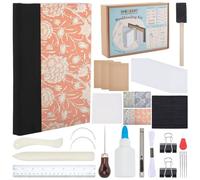 WEBEEDY DIY Bookbinding Kit Ready to Create Your Own Flower Cover Notebooks, DIY Book Making Kit with Bone Folder, A4 Papers, Book Cover, Bookbinding Tools, Handmade Gift Back to School Supplies