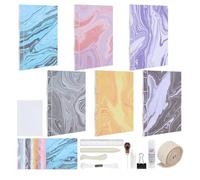 WEBEEDY DIY Bookbinding Kit with Instruction for Beginners, Complete Book Binding Set Including Bone Folder, Needles, Papers to Create 6 Notebook for Book Making Arts Supplies Bookish Gift, A6