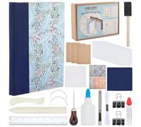 WEBEEDY DIY Bookbinding Starter Kit Ready to Create Your Own Flower Cover Notebooks with A4 Papers, Bone Folders, Fabric, Book Cover and Bookbinding Tools, Handmade Gift Back to School Supplies