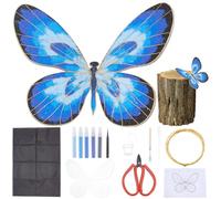 WEBEEDY DIY Butterfly Cloisonne Enamel Paint by Numbers Craft Kit for Beginners, 3D Complete Blue Butterfly Filigree Enamel Art Projects Kit for Mother's Day Home Office Handmade Decoration Gift