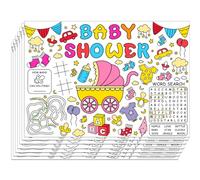 WEBEEDY DIY Coloring Placemats, 30 Pcs Shower Colouring Table Cloth Sheets Paper Mat Drawing Colour Your Own Tablecloth DIY Painting Craft Decorations for Birthday Christmas Party Supplies, 40x28 cm