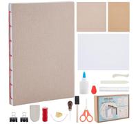 WEBEEDY DIY Complete Bookbinding Kit Bookbinding Supplies with Paper,Bone Folders,Awl,Large-Eye Needles,Waxed Thread and Instruction for Adults Beginners Book Lovers Birthday Gifts, 15X21cm(A5)