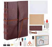 WEBEEDY DIY Coptic Travel Journal Bookbinding Kit for Beginners,Hand Book Binding Tools Set Notebook Making Kit for Adults DIY Journaling Supplies Birthday Craft Gift,8X6"/15X21cm(A5)