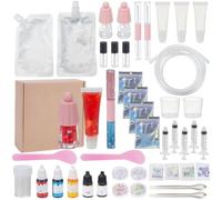 WEBEEDY DIY Craft Lip Gloss Making Kit Make Your Own Lip Gloss Set for Women Beginners,42 Pcs DIY Lip Gloss Set with Moisturizing Lip Gloss Base,Lip Gloss Tubes,Pigment & More for Birthday Fun Gift