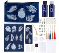 WEBEEDY DIY Cyanotype Kit with 2 Canvas Bag, 10 A5 Paper, 10 Bookmarks for Cyanotype Print, DIY Solar Printing Kit Include Component Sensitizer, Tools for Blueprints Outdoor Nature Craft, 29.7x21cm