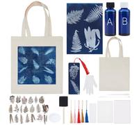 WEBEEDY DIY Cyanotype Kit with 30 Sheets Printing Paper,1 Blank Canvas Bag,10 Pcs Bookmarks for Adults Sun Print Nature Printing,Cyanotype Sensitizer Kit for Photographic Blueprints DIY Art Crafts
