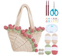 WEBEEDY DIY Flower Crochet Bag Making Kit for Adult Beginner Crochet Purse Kit with Video Tutorials, Yarns, Crochet Hook and Tools, Handbag Crocheting Starter Kit for Women Christmas Birthday Gift