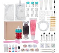 WEBEEDY DIY Lip Gloss Making Kit for Adults,55 Pcs Moisturizing Lip Glaze Handmade Set to Make Your Own Lip Gloss,DIY Fun Makeup Kits for Beginners Women DIY Makeup Supplies Set Gift