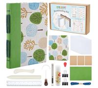 WEBEEDY DIY Long Stitch Bookbinding Kit Complete Book Making Kit DIY Writing Journal Set Bookbinding Starter Kit for Women and Men Work Note Taking Travel Business Personal Diary Back to School, (A5)