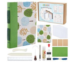 WEBEEDY DIY Long Stitch Bookbinding Kit Complete Book Making Kit DIY Writing Journal Set Bookbinding Starter Kit for Women and Men Work Note Taking Travel Business Personal Diary Back to School, (A5)