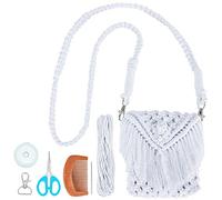 WEBEEDY DIY Macrame Bag Kit for Adults Beginners Macrame Purse Kit DIY Craft Kits forand Adults, Includes 3mm x 54 Yards Macrame Cord