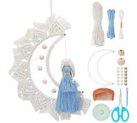 WEBEEDY DIY Macrame Moon Doll Kit Handmade Macrame Moon Doll Decoration DIY Art and Craft with Step-by-Step Video Instructions for Adults Beginner Moon Doll Wall Hanging Ornaments for Home Room