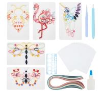 WEBEEDY DIY Paper Quilling Kit 20 Sets Butterfly Greeting Card Making Kit with Paper Quilling Strips Tools DIY Handmade Arts and Crafts Kit for Wedding Mother's Day Birthday Gifts