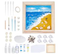 WEBEEDY DIY Sand Painting Frame Kit Textured Sea Sandscapes Art Craft Kit Includes Frame, Quartz Sand, Pigments & More for DIY Art Supplies Relaxing Desktop Home Office Decoration Gift