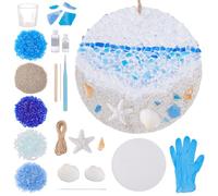 WEBEEDY DIY Sea Glass Suncatcher Ornament Handmade Ocean Sea Glass Resin Hanging Kit with Instruction for Adults Beginners DIY Art Hanging Ornament Valentine's Day Beach Lovers Gift