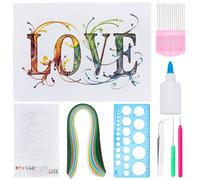 WEBEEDY DIY Valentine's Day Love Paper Quilling Kit for Adults - Beginner Paper Quilling Making Kit with Tools and Instructions - A4, 21x29.7 cm