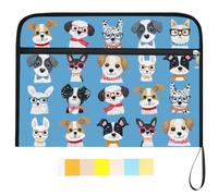 WEBEEDY Dog Paw Print Expanding File Folder 13 Pockets Paperwork Organiser Accordion File Organizer with 12 Color Labels, Accordion Folders for Photos Letter Bill Document, Back to School Supplies, A4
