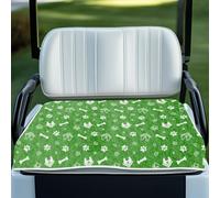 WEBEEDY Dog Paw Print Golf Cart Seat Covers Blanket Cushion, Universal Microfiber Golf Cart Seat Towel for Summer or Winter Pet Lover 2-Seat Club Car Accessories, 130x78.5 cm